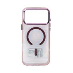 Capa Magnética Transparente em Acrílico Premium para Apple iPhone 17 Pro Max/iPhone 18 Pro Max Rosa